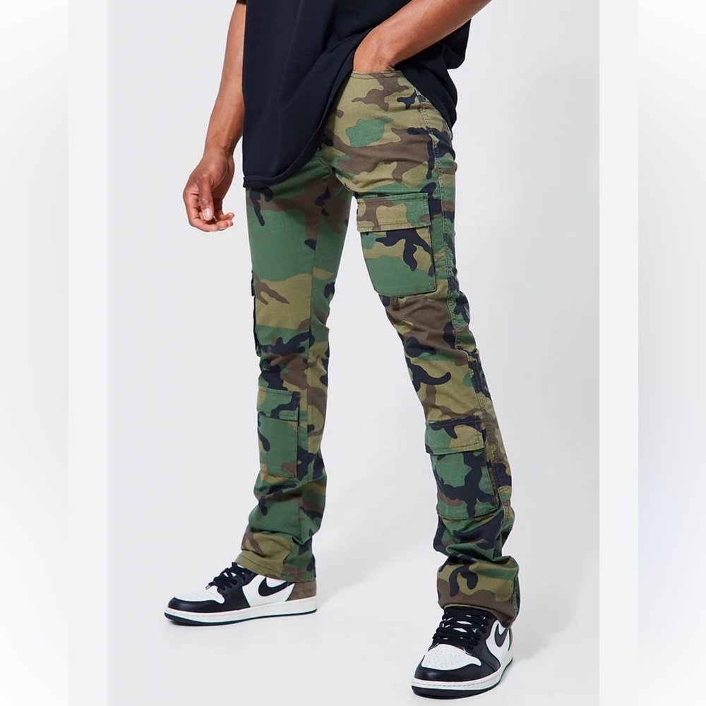 Boohoo Mens Camouflage Cargo Pants